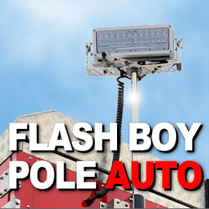 半自動型伸縮ポールflashboy Pole Auto 消防車 消防関連 投光機 梯子昇降装置 佐藤工業所